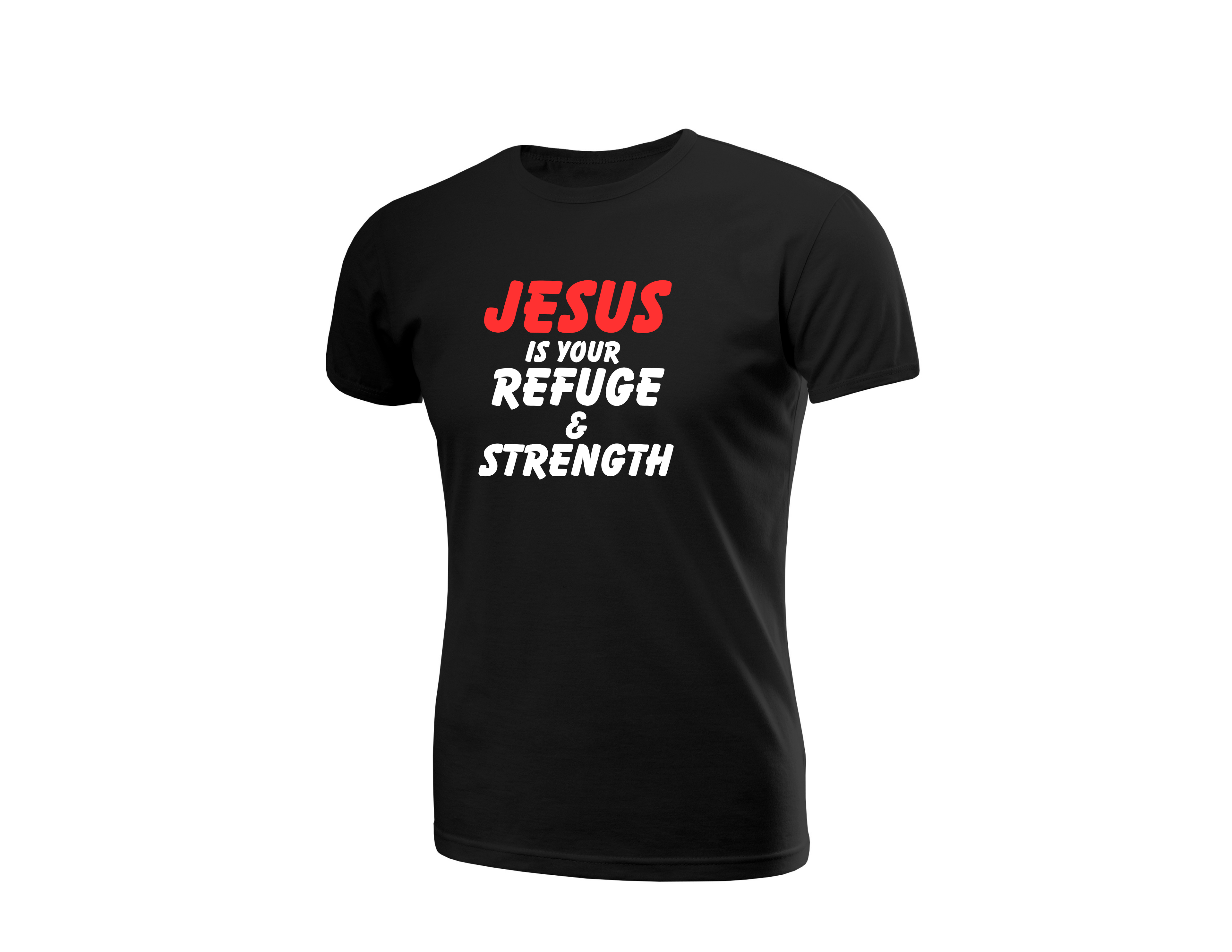 Psalm 46:1 Women’s Christian T-Shirt – Jesus Our Refuge & Strength