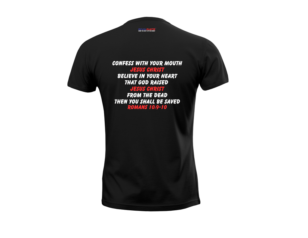 Women’s Salvation Message Christian T-Shirt – Believe & Confess Jesus Christ