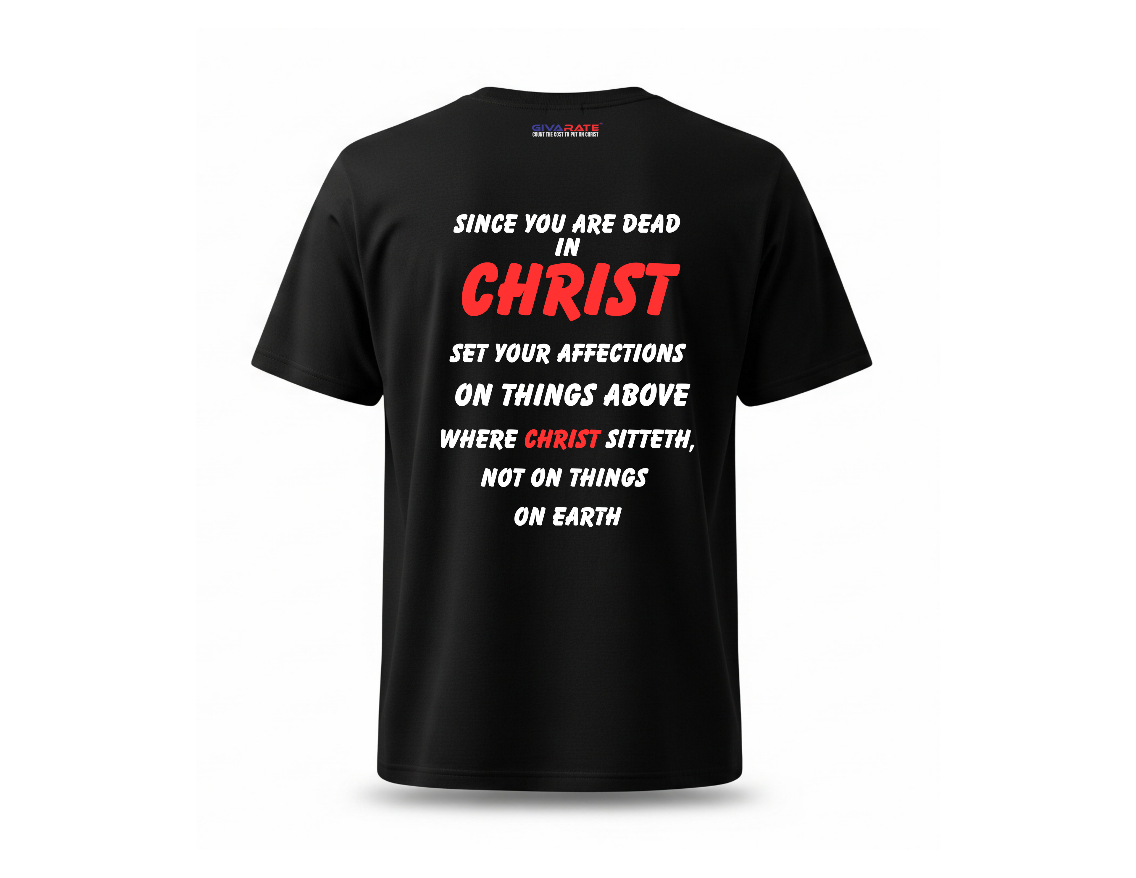 Men’s “Hidden in Christ” Christian T-Shirt – Set Your Affections Above
